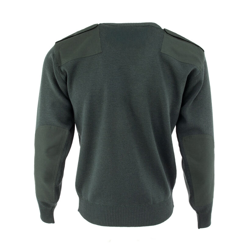 Dutch Wool Forest Green V-Neck Commando Sweater | #2 Condition, , large image number 1